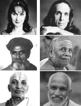 Sharon Gannon, David Life, Shri Brahmananda Sarasvati, Shri K. Pattabhi Jois, Sri T. Krishnamacharya, Shri Swami Nirmalananda